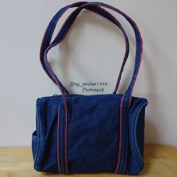 Aeropostale Other - 𝓐é𝓻𝓸𝓹𝓸𝓼𝓽𝓪𝓵𝓮 Denim Barrel Bag 🔵🔴
